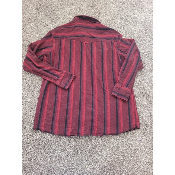 Wrangler Pearl Snap Shirt Mens XXL Long Plaid Flannel Western Cowboy Button Down - Picture 8 of 11